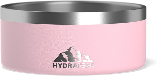 Hydrapeak Dog Bowl; Non Slip Stainless Steel; Water and Food Dish; Large Sized and Small Dogs; 32oz 64oz; Multiple Sizes; 4 Cup | Pink