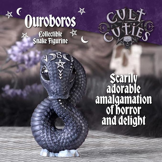 Nemesis Now Cult Cuties Adorable Occult Figurines, Bewitching Evil Spirit Creatures, Hand-Painted, Resin - Ouroboros