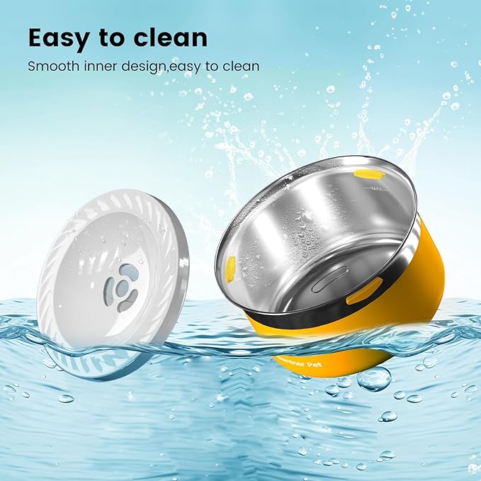 Gardner Pet Dog Bowls 1 Gallon (3.85L) Stainless Steel No Spill Dog Water Bowl, Slow Water Feeder Metal Bowls, Spill Proof Water Dispenser for Large Dogs, Promotes Healthy Hydration