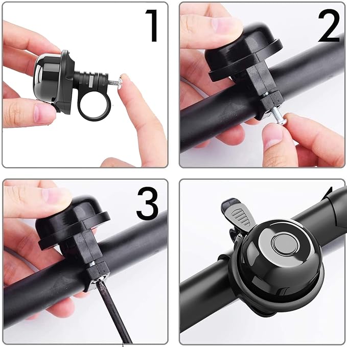 2 Pack Classic Bike Bell, Bicycle Bell Loud Crisp Clear Sound Bicycle Bike Bell City Bike BMX Bike Sports Bike for Adults Kids Right Hand/Left Hand Use