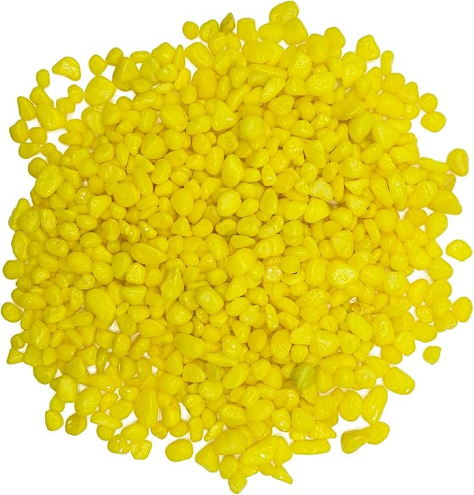Yellow Pebbles for Crafts, 0.9 Pound Natural Polished Aquarium Gravel, Decorative Pebbles for Indoor Plants, Turtle Tank, Vase, Succulents Cactus, Garden Landscaping