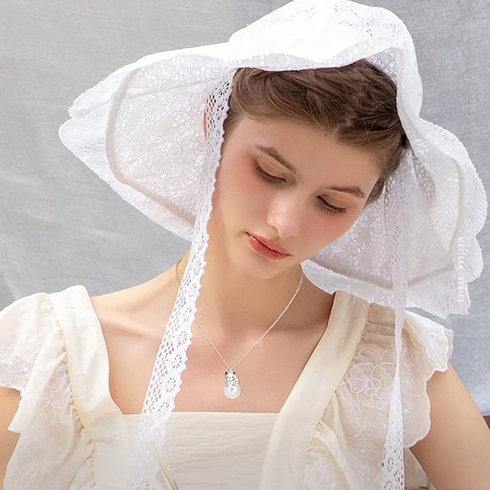 Dreamboat Cat Pearl Necklace for Women - 925 Sterling Silver Kitten Pendant - Cute Animals Jewelry