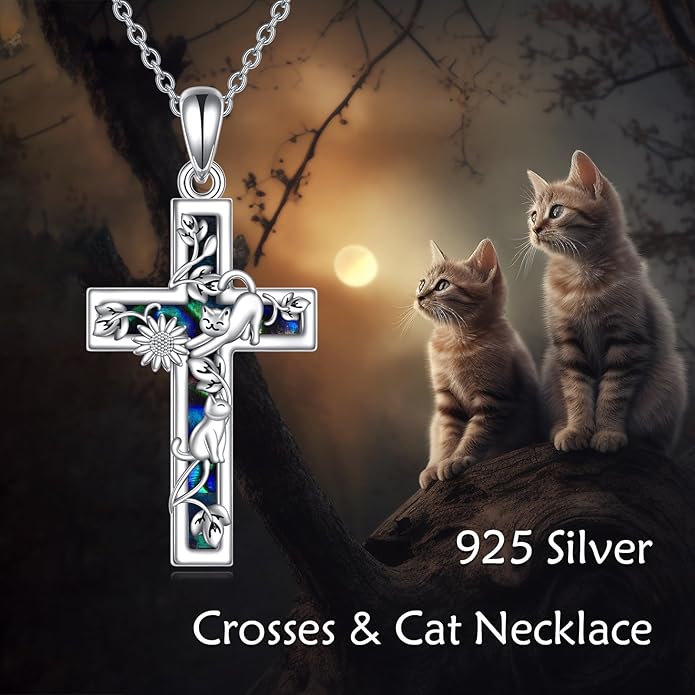 YFN Cross Necklace Sterling Silver Religious Cross Pendant Jewelry Christian Gifts for Women Men