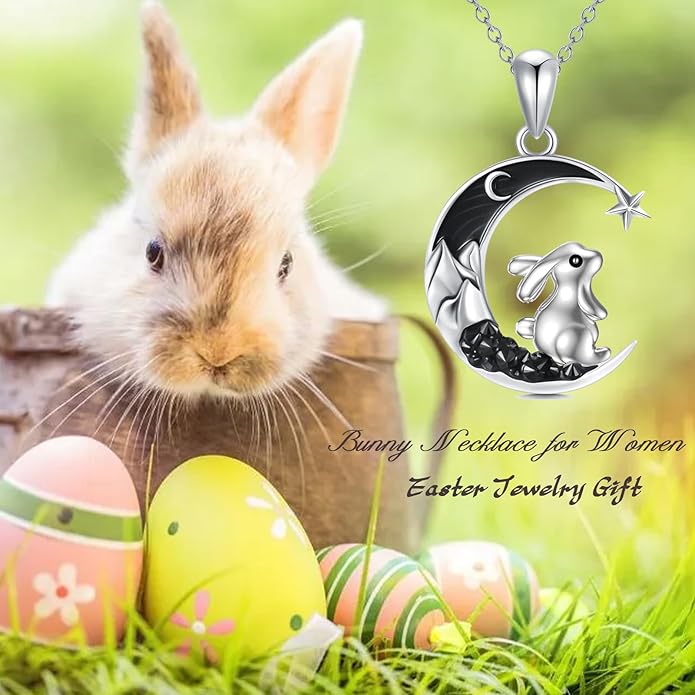 Gothic Jewelry Bat/Cat/Wolf/Dragon/Owl/Fox/Spider/Sun Pendant Sterling Silver Crescent Moon Necklace for Women Girls Black Jewelry Gifts