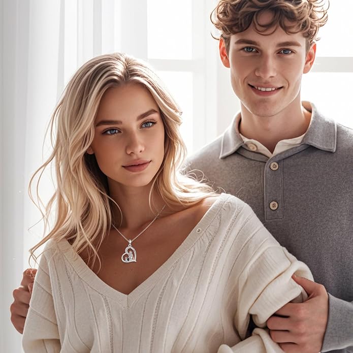 YFN Cat Necklace Sterling Silver Jewelry for Women Cat Jewelry Gifts