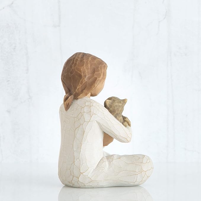 Willow Tree Kindness (Girl), Above All, Kindness, Expresses Relationship with A Much-Loved Pet, A Gift to Celebrate an Adoption, for Animal Lovers and Cat Owners, Sculpted Hand-Painted Figure