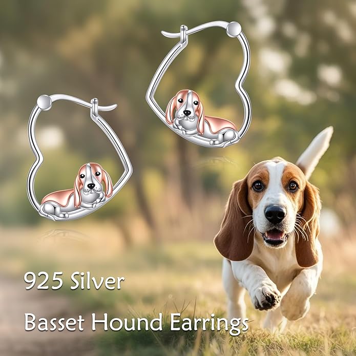 YFN Animal Earrings Sterling Silver Animal Heart Hoop Dangle Earrings Cute Jewelry Gifts for Women