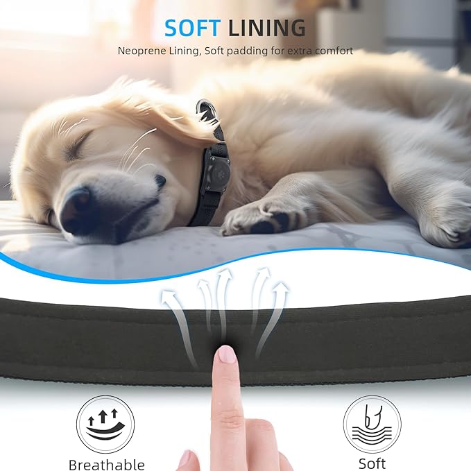 Upgraded AirTag Dog Collar, IP68 Waterproof Air Tag Dog Collar Holder, Reflective, Ultra-Durable, Comfortable Padded, Heavy Duty Dog Collars for Small Medium Large Dogs (XS (10.25"-13"), Black)