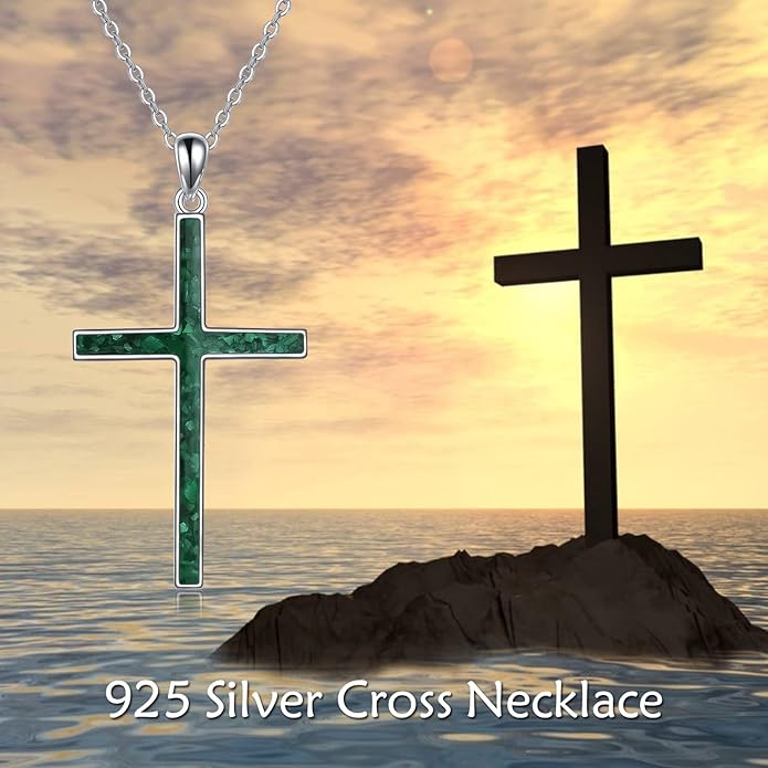 YFN Cross Necklace Sterling Silver Religious Cross Pendant Jewelry Christian Gifts for Women Men