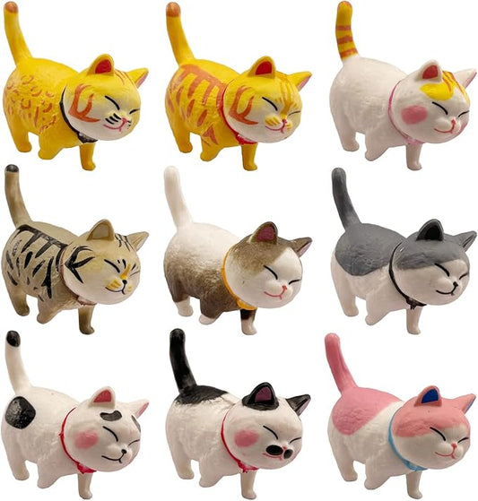 9 PCS Cute Cats Figures,Realistic Small Cat Figurines Party Favors,Christmas Birthday Gift,Home Décor,Cake Decoration
