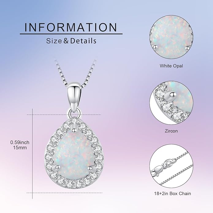 Urn necklace for Ashes 925 Sterling Silver Opal/Turquoise/Moonstone/Moss agate Pendant Cremation Memory Jewelry Keepsake Gifts for Women