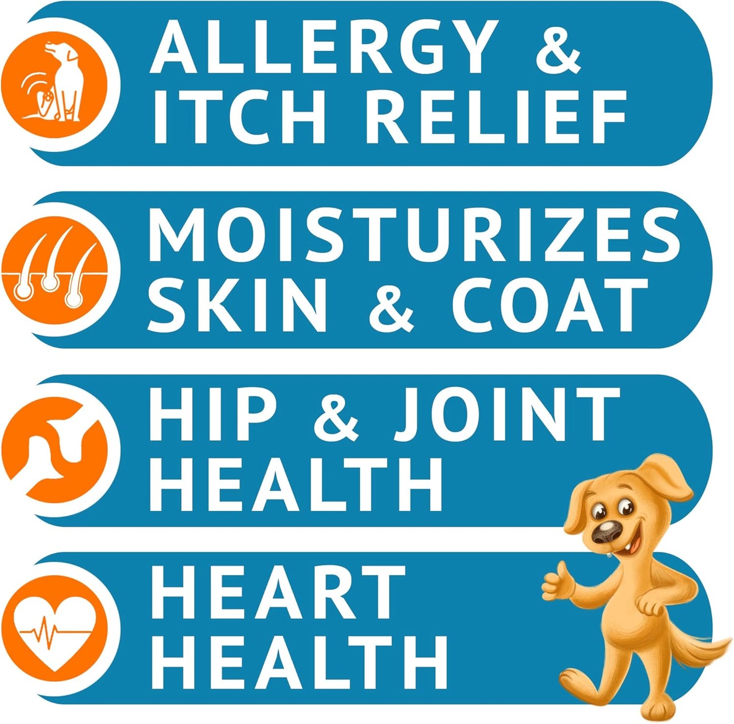 Omega 3 Fish Oil for Dogs Bundle - Skin&Coat Chews - Dry&Itchy Skin Relief + Allergy Support - EPA&DHA Fatty Acids - Natural Salmon Oil Chews Promotes Heart, Hip&Joint Support -360 Chews - Made in USA