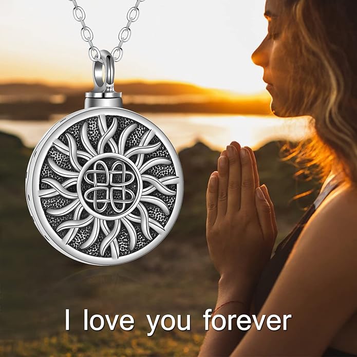 URONE Urn Necklaces for Ashes 925 Sterling Silver Abalone Shell Tree of Life Cremation Jewelry for Ashes Memory Jewelry for Women Men