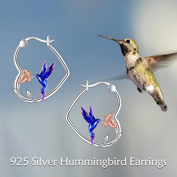 YFN Animal Earrings Sterling Silver Animal Heart Hoop Dangle Earrings Cute Jewelry Gifts for Women