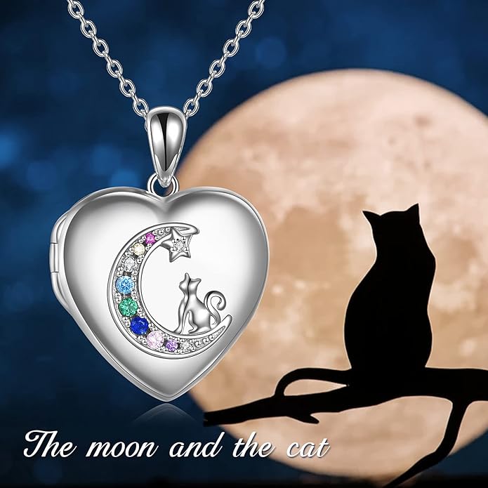 WINNICACA S925 Sterling Silver Heart Lockets Necklace That Holds Pictures Jewelry for Women Photo Pendant Necklace for Birthday Gifts