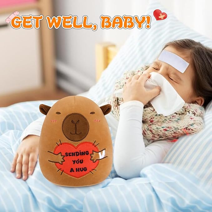 8 Inch Capybara Plush Stuffed Animal - Ultra Soft Hugging Capybara Plushie, Cute Get Well Soon Gift for Women, Men, Kids and Adults - Perfect Comfort Gift for Hospital, Recovery & Tough Times