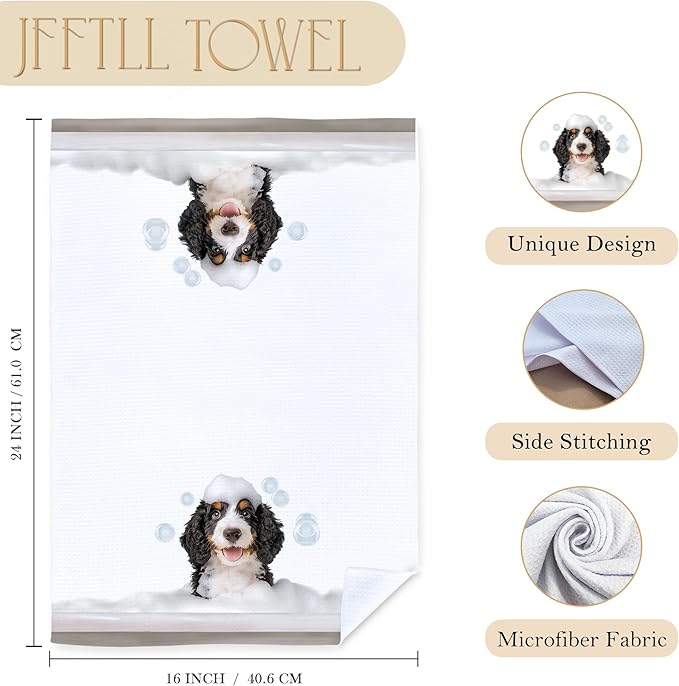 Funny Bernese Mountain Dog Hand Towels for Bathroom Washroom Restroom Decor, Bernese Mountain Dog Gifts, Pet Lovers Gifts, 16x24 Inch