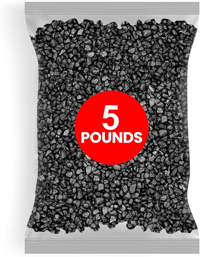 Hygloss Products Craft Rocks, Mini Stones for Art Projects - Bag O' Gravel, Black, 5 lb