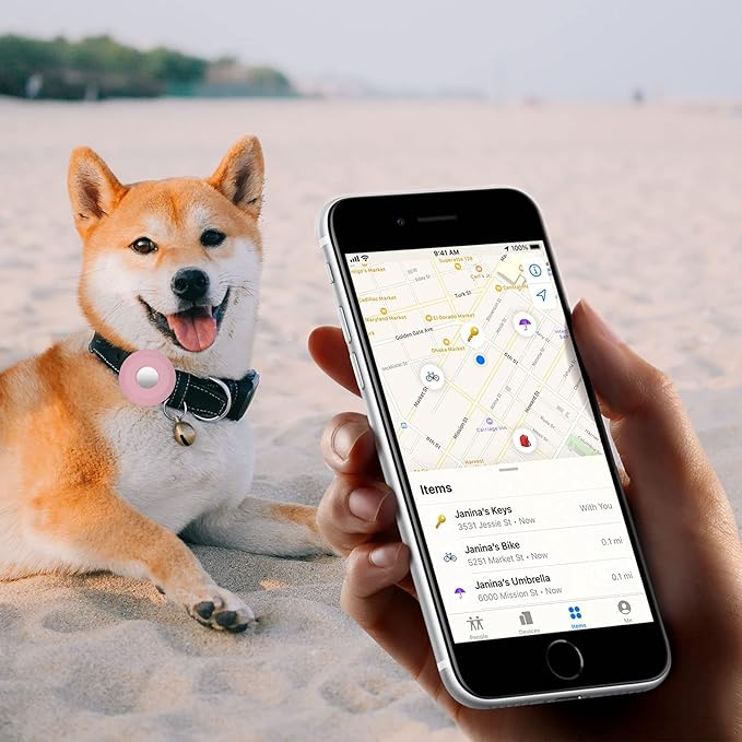 Airtag Holder for Dog Collar, Cibaabo Silicone Air Tag Case Cover Compatible with Apple Airtags for 0.8-1.2inch Cat Pet Collar Harness Loop