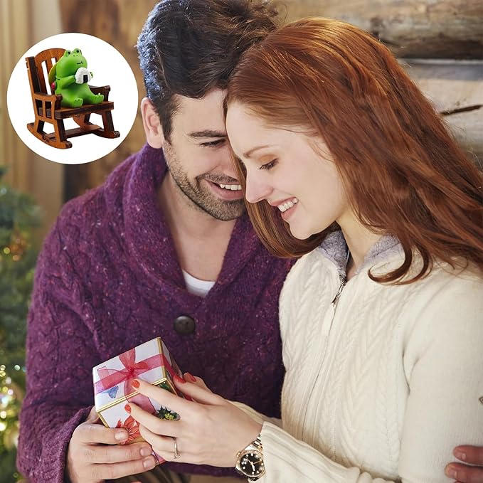 Miniature Frog Figurines Statue - Cute Frog Sculpture for Outdoor Fairy Garden and Desk Decorations - Adorable Frog Figurine Statue Decor for Plant Shelf Desk Office Bedroom(Chair)