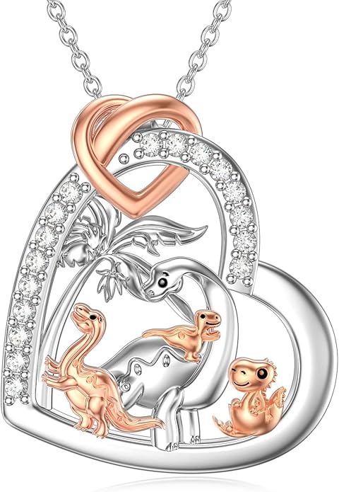 Mothers Day Gift for Mom 925 Sterling Silver Mama Bear/Dinosaur/Cat/Bird/Chicken Necklace with 1 2 3 4 5 Cubs Jewelry for Women Wife Grandma