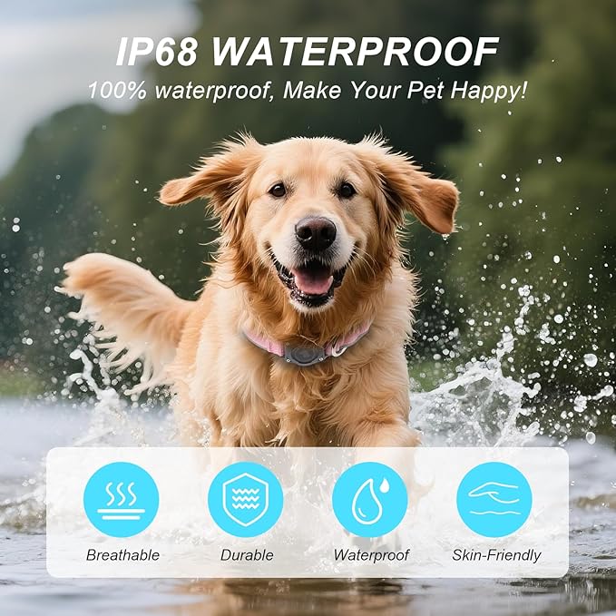 Waterproof Airtag Dog Collar - Nylon Collar with Durable Airtag Holder, Reflective&Anti-Lost with Safety Metal Buckle, Soft Padded Adjustable for Small Medium Large Dogs Pink M