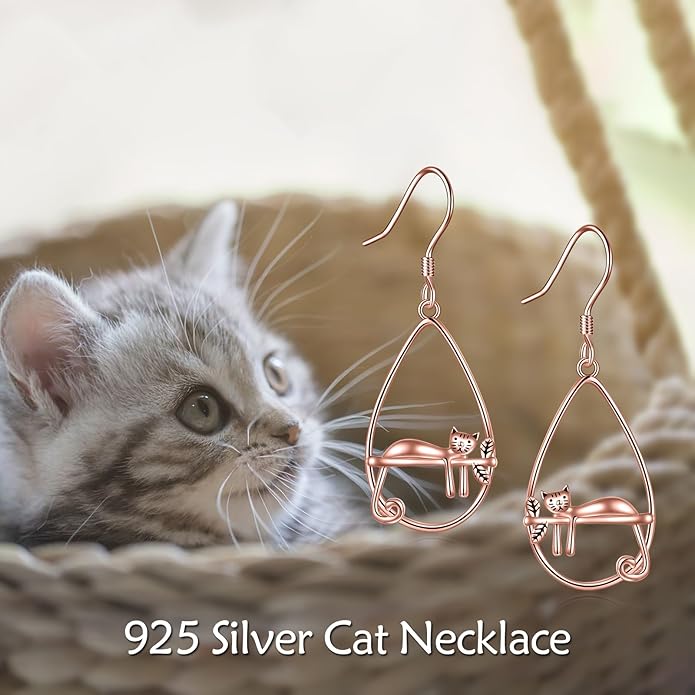 YFN Sterling Silver Animal Dangle Drop Earrings for Women Sloth/Cat/Bat Earrings Jewelry Gifts Halloween Earrings Jewelry