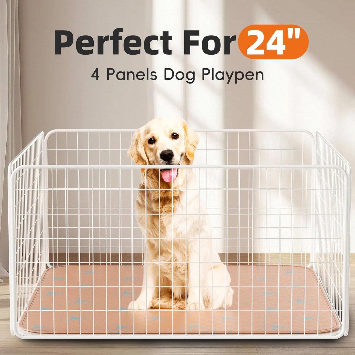 PJYuCien Washable Pee Pads for Dogs 2 Pack, 36" x 36" Reusable Pee Pads for Dogs, Leak-Proof Pet Training Pads, Puppy Pads for Non-Slip, Designed for Dog Pen, Whelping Pad, Potty Training (Orange)