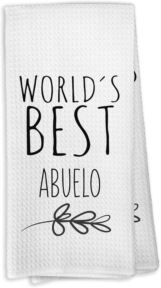 World's Best Abuelo Kitchen Towels, Best Abuelo Gifts for Grandfather Abuelo, Abuelo Gifts from Children, Abuelo Father's Day Birthday Gifts Tea Towels Kitchen Hand Towels 16x24 Inch