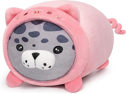Piggy Seal Plush, Kawaii Pig Plushies Toy, Seal Plushie with Pig Outfit Costume, Anime Plushie Doll, Cute Stuff Toys Gift for Girls, Boys and Males (8 Inch)