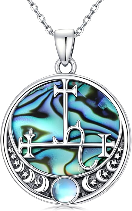 Witch Necklace 925 Sterling Silver Pentagram Triple Moon Pentacle Pendant Wiccan Pagan Jewelry Witchy Gifts for Women