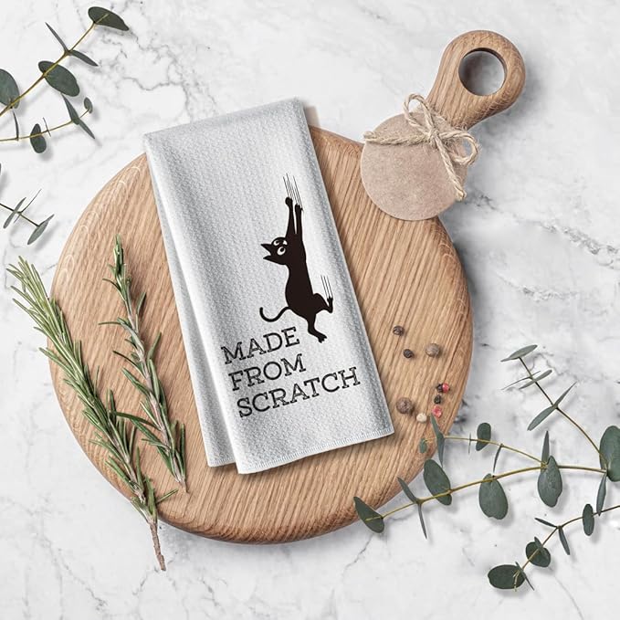 Funny Cat Scratch Kitchen Towels，Sweet Gifts Dish DéCor,16 X 24inch Cute Hand Dishcloth,Absorbent Tea Towel,Ideal Gift for Lover Owners Mom Hostess Women New Home Housewarming