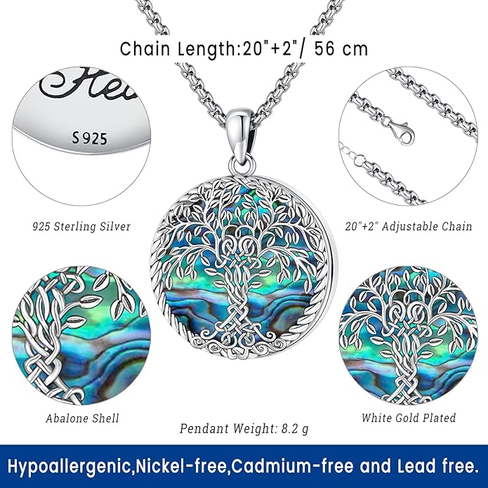 Picture Locket Necklace for Women Men Rose 14K Real Gold 925 Sterling Silver Jewelry Heart Locket Necklace that Holds Pictures Tree of Life Viking Wolf Celtic Knot St Christopher St Michael Pendant