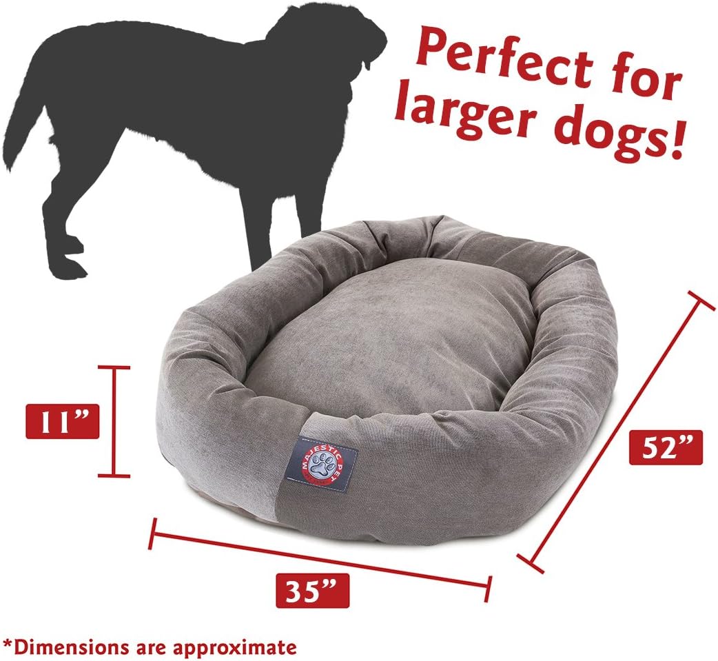 Majestic Pet Villa 52 Inch Shredded Memory Foam Dog Bed for X-Large Sized Dogs 52x35x11 Inch–Orthopedic Dog Bed with Removable Washable Cover-Washable X-Large Pet Bed with Head Support-Vintage
