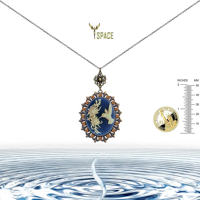 Yspace Lucky Clover Cameo Necklace Best Friend Heart Charms Jewelry 2 Chain Deluxe Gift