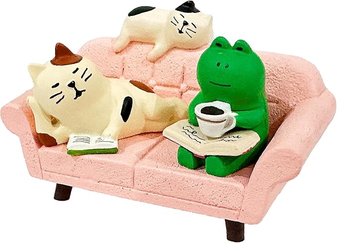 Miniature Frog Figurines Mini Cat Figurines Tiny Frogs Cute Office Desk Decor