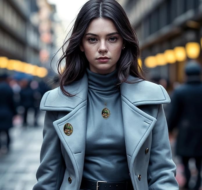 Yspace Lucky Clover Cameo Necklace Best Friend Heart Charms Jewelry 2 Chain Deluxe Gift