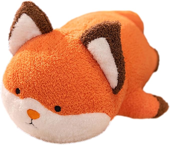 16 Inch Plush Orange Fox Stuffed Animal Hugging Pillow Cuddly Plushies Toy Huggable Anime Gifts for Kids and Lovers