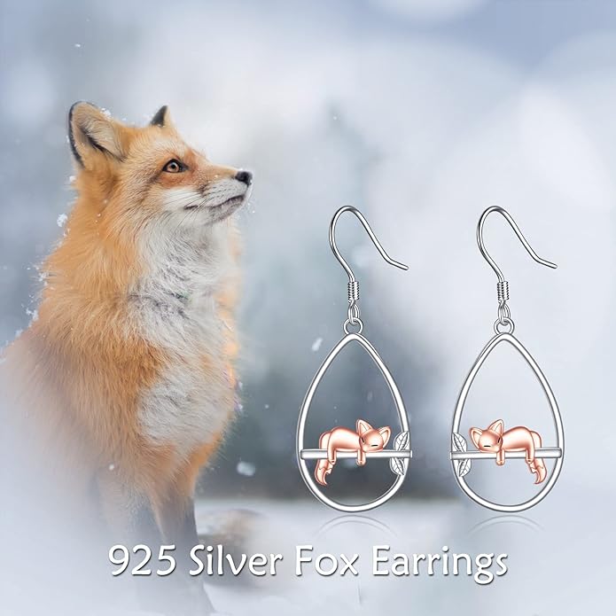 YFN Animal Earrings Sterling Silver Animal Heart Hoop Dangle Earrings Cute Jewelry Gifts for Women