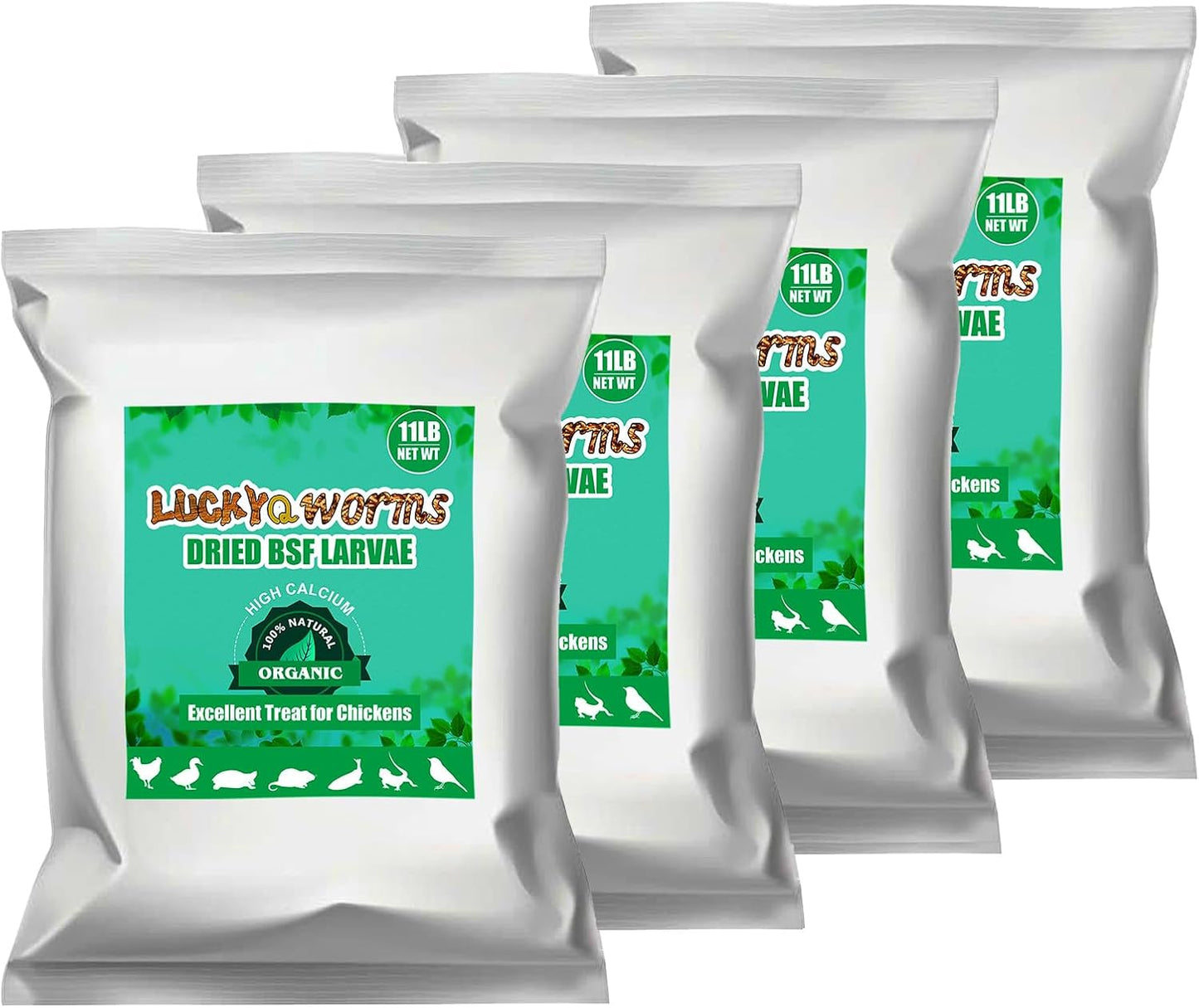 Dried Black Soldier Fly Larvae 44LBS, 85X More Calcium Than Mealworms High-Protein BSF Larvae Chicken Treats Non-GMO BSFL for Chickens, Hens, Ducks, Wild Birds