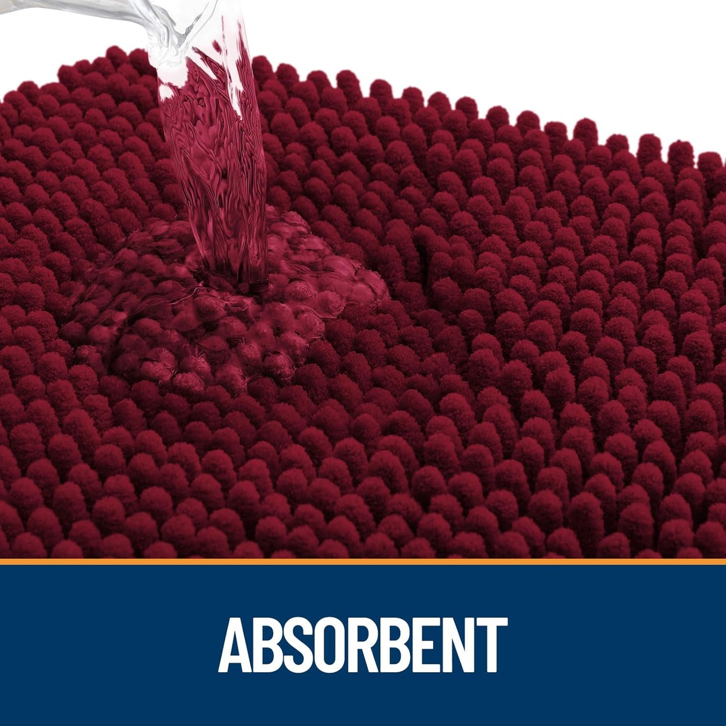 OLANLY Dog Door Mat for Muddy Paws 47x24, Absorbs Moisture and Dirt, Absorbent Non-Slip Washable Doormat, Quick Dry Chenille Mud Mat for Dogs, Entry Indoor Entryway Carpet for Inside Floor, Burgundy