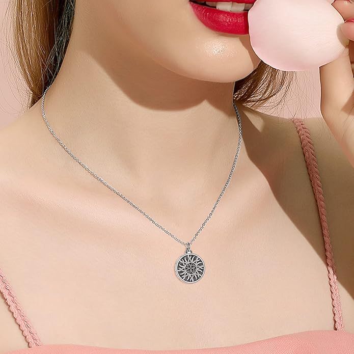 URONE Urn Necklaces for Ashes 925 Sterling Silver Abalone Shell Tree of Life Cremation Jewelry for Ashes Memory Jewelry for Women Men