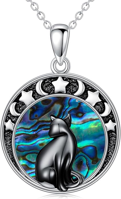 Witch Necklace 925 Sterling Silver Pentagram Triple Moon Pentacle Pendant Wiccan Pagan Jewelry Witchy Gifts for Women