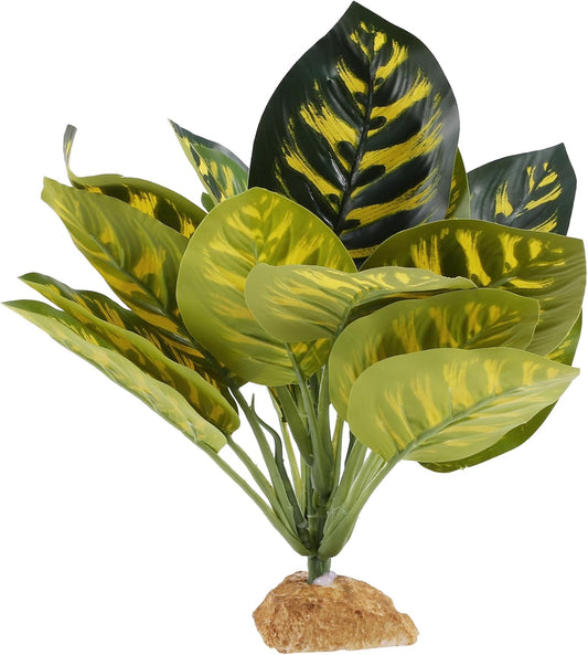 Reptile Plants Decoration, Reptile Plants for Terrarium Decor, Reptile Artificial Plant, Amphibian Habitat Decor Suitable for Reptiles Lizards Geckos, 8.27"x2.76"x10.63", Green
