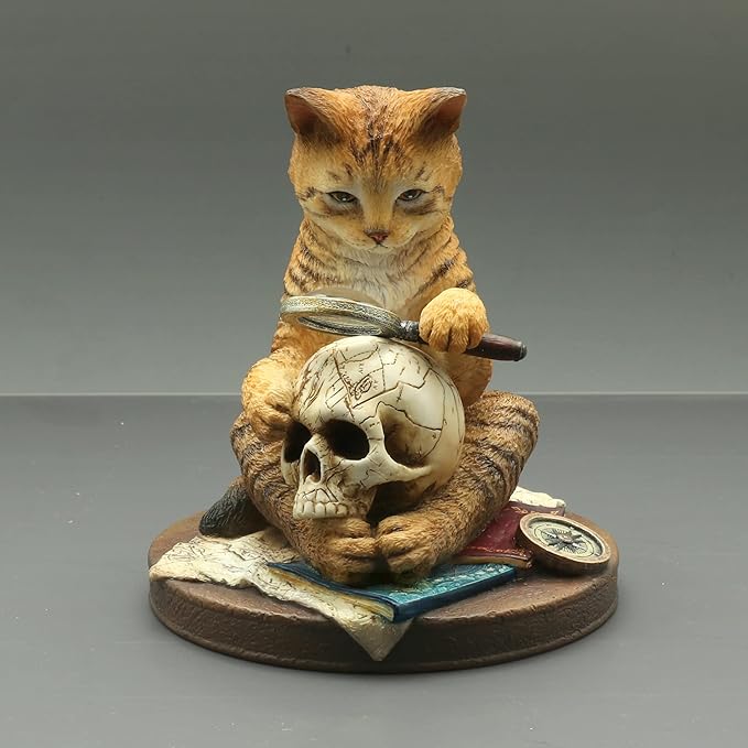 Veronese Design 4 1/2 Inch A Real Head Scratcher Cat Private Investigator Resin Hand Painted Statue