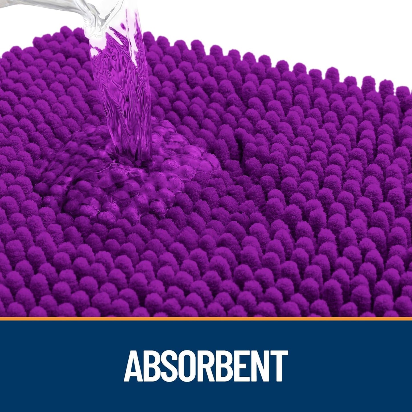 OLANLY Dog Door Mat for Muddy Paws 59x32, Absorbs Moisture and Dirt, Absorbent Non-Slip Washable Doormat, Quick Dry Chenille Mud Mat for Dogs, Entry Indoor Entryway Carpet for Inside Floor, Purple