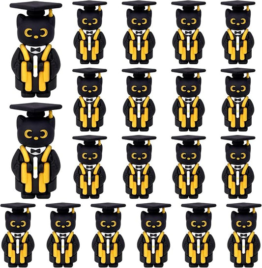 Graduation Cat Figures, 2025 Graduation Party Favors 20PCS Mini Resin Black Cat with Cap Grad Gift for Her Him