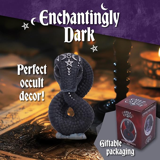 Nemesis Now Cult Cuties Adorable Occult Figurines, Bewitching Evil Spirit Creatures, Hand-Painted, Resin - Ouroboros