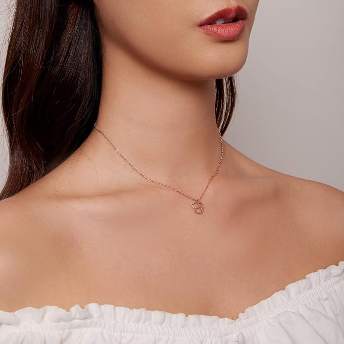 925 Sterling Silver Dog Paw Cat Panda Necklace for Women Cute Dainty Animal Pendant Necklace Gifts for Cat Mom Animals Lover…