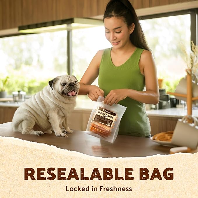 Afreschi Turkey Tendon Variety Pack (M) 10 oz, USA-Sourced Turkey Tendon, All Natural Puppy Chew, Hypoallergenic, Rawhide Alternative